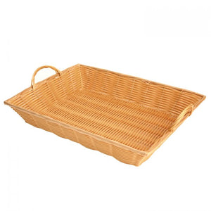 Canasta tejida a mano con asas de plástico 17" X 12 3/4" X 3"