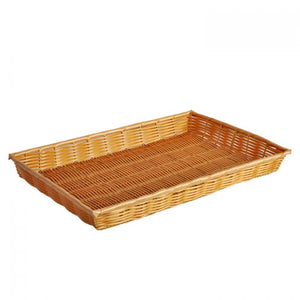 Canasta tejida a mano rectangular de plástico 18" X 13" X 2"