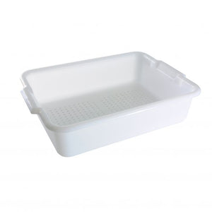 Caja bus perforada para recolección de vajilla blanco