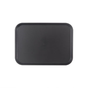 Charola rectangular para comida rápida de plástico color negro 10 1/2" X 13 5/8"