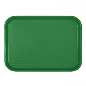 Charola rectangular para comida rápida de plástico color verde 10 1/2" X 13 5/8"