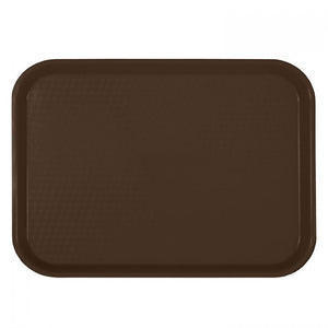 Charola rectangular para comida rápida de plástico color café 12" X 16 1/4"