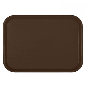 Charola rectangular para comida rápida de plástico color café 14" X 17 3/4"