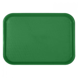 Charola rectangular para comida rápida de plástico color verde 14" X 17 3/4"