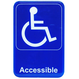 Señal informativa con símbolos "accesible" 6" X 9"