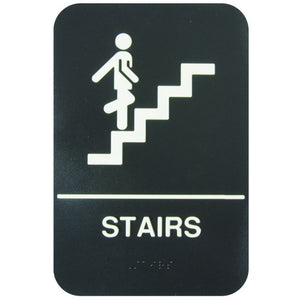 Señal informativa con braille "escaleras" 6" X 9"