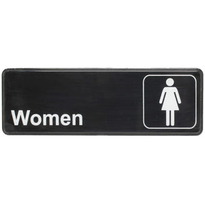 Señal informativa con símbolos "mujeres" 9" X 3"