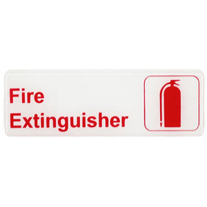Señal informativa con símbolos "fire extinguisher" 9" X 3"