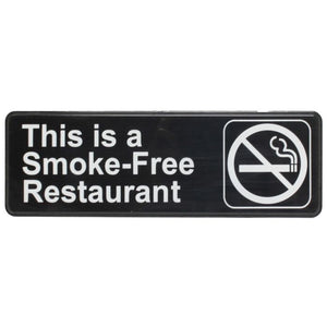Señal informativa con símbolos "restaurante libre de humo" 9" X 3"