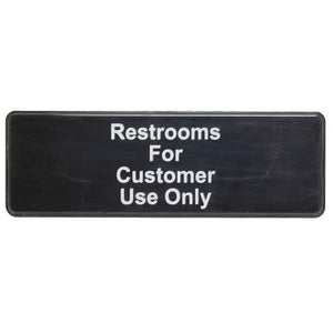 Señal informativa con símbolos "baño solo para clientes" 9" X 3"