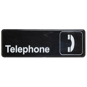 Señal informativa con símbolos "teléfono" 9" X 3"