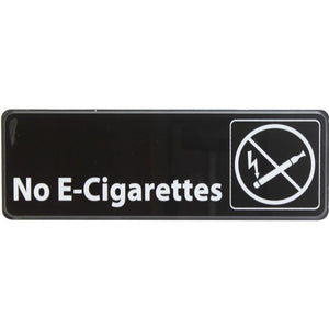 Señal informativa con símbolos "no cigarrillos electrónicos" 9" X 3"