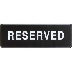 Señal informativa con símbolos "reservado" 9" X 3"