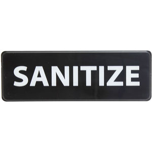 Señal informativa con símbolos "sanitizar" 9" X 3"