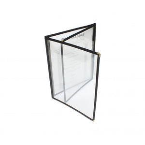 Porta menú triple 8 1/2" x 11", negro