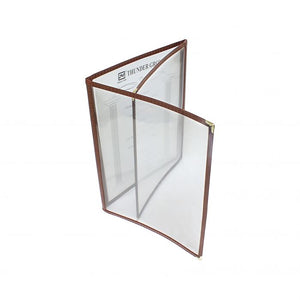 Porta menú triple 8 1/2" x 11", café