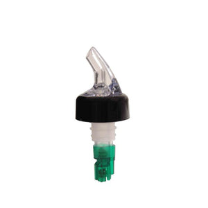 Vertedor dosificador para licor 3/4 oz verde con collar negro paquete con 12