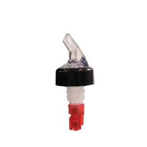 Vertedor dosificador para licor 1 oz rojo con collar negro paquete con 12