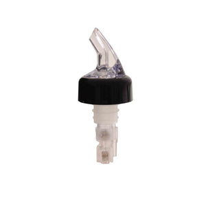 Vertedor dosificador para licor 1-1/4 oz transparente con collar negro paquete con 12