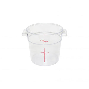 Contenedor redondo para alimentos de policarbonato 1 qt transparente