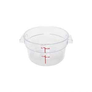 Contenedor redondo para alimentos de policarbonato 2 qt transparente
