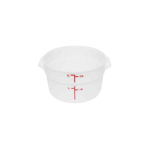 Contenedor redondo para alimentos de polipropileno 2 qt blanco