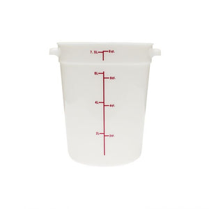 Contenedor redondo para alimentos de polipropileno 8 qt blanco