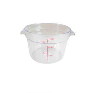 Contenedor redondo para alimentos de policarbonato 12 qt transparente