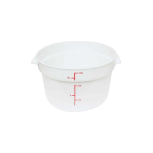 Contenedor redondo para alimentos de polipropileno 12 qt blanco