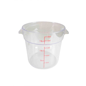Contenedor redondo para alimentos de policarbonato 18 qt transparente
