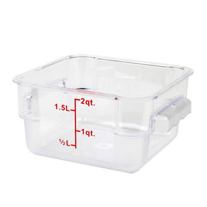 Contenedor cuadrado para alimentos de policarbonato 2 qt transparente
