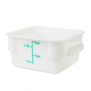 Contenedor cuadrado para alimentos de polipropileno 2 qt blanco