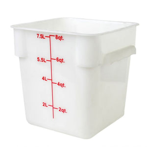 Contenedor cuadrado para alimentos de polipropileno 8 qt blanco