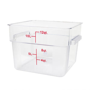 Contenedor cuadrado para alimentos de policarbonato 12 qt transparente