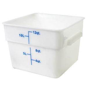Contenedor cuadrado para alimentos de polipropileno 12 qt blanco
