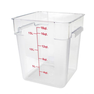 Contenedor cuadrado para alimentos de policarbonato 18 qt transparente