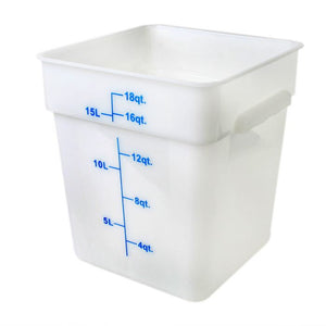 Contenedor cuadrado para alimentos de polipropileno 18 qt blanco