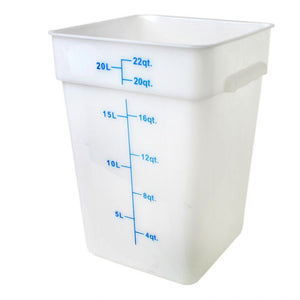 Contenedor cuadrado para alimentos de polipropileno 22 qt blanco