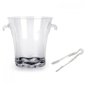 Cubeta para hielo 4 qt con pinza de policarbonato transparente