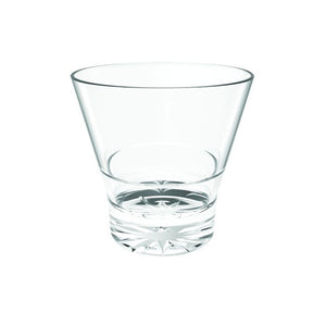 Vaso rocks 8 oz base tipo estrella apilable de policarbonato transparente