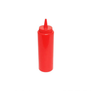 Biberón dosificador de plástico 8 oz, rojo