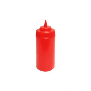 Botella exprimible boca ancha color rojo 16 OZ paquete con 6