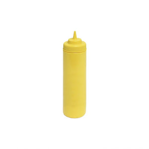 Botella exprimible boca ancha color amarillo 24 OZ paquete con 6