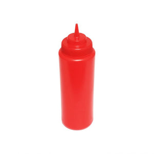 Botella exprimible boca ancha color rojo 32 OZ paquete con 6