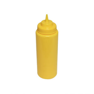 Botella exprimible boca ancha color amarillo 32 OZ paquete con 6