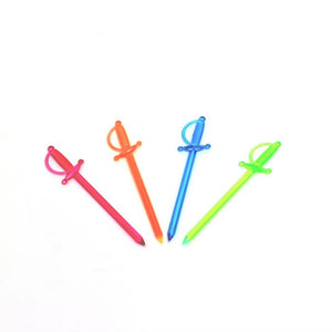 Palillos decorativos tipo espada 3" colores surtidos paquete con 500
