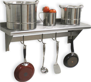 Repisa con rack para ollas 108 x 15 pulg