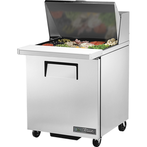 Mesa refrigerada para sandwiches y ensaladas de 27-5/8", mega top, 1 puerta, 2 repisas, 9 insertos