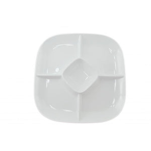 Platón para chips y dip Passion White de melamina 15" x 15" x 1 3/4" profundidad