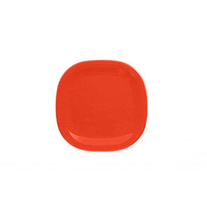 Plato cuadrado redondeado Passion Red de melamina 8 1/4" x 8 1/4"